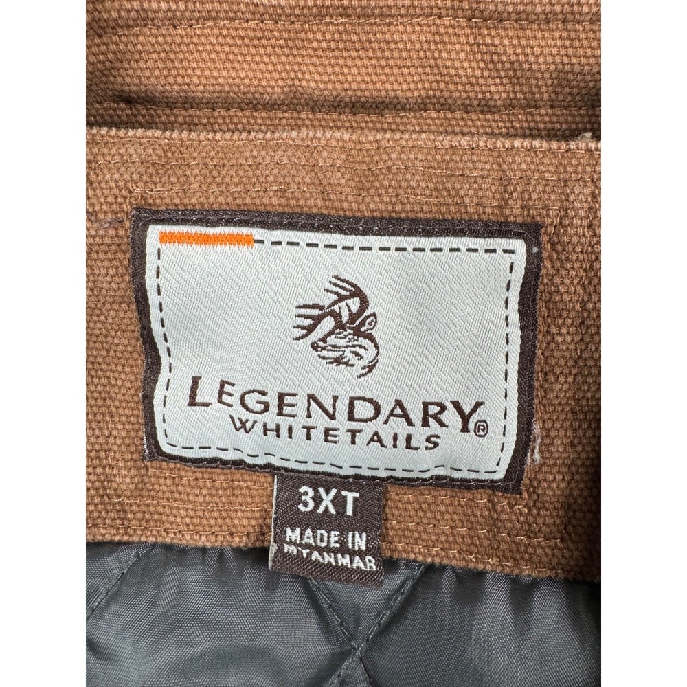 Legendary Whitetails Duck Canvas Quilted Lined Work Vest Green 3XT Tall - Picture 3 of 6